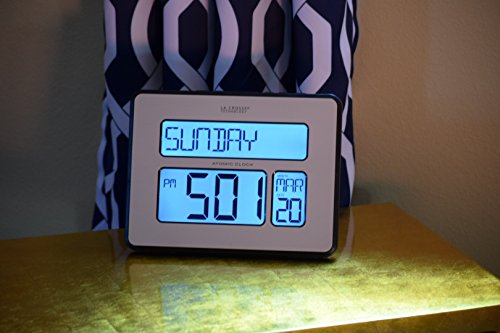 La Crosse Technology C86279 Atomic Full Calendar Clock With Extra Large Digits, Grey, 11.25 In. X 2.10 In. X 12.00 In. #TOP6