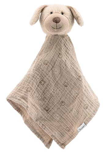 Sterntaler Schmusetuch L Hund Lucky - Baby Kuscheltuch aus leichtem Musselin - Baby und Kinder Schnuffeltuch mit niedlichen Hundekopf - Kuscheltier zum Greifen und Entdecken, sandfarben