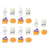 BRIGHTFUFU 20 Piezas Casa De Muñecas Miniaturas De Halloween Rellenos De Bolsas Accesorios De Jardín De Hadas De Halloween Calabazas Pequeño Lindo Estatua Resina
