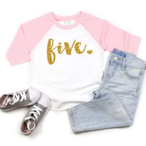Bump and Beyond Designs Girl Fifth Birthday Outfit Fifth Birthday Shirt Five Year Old Outfit2