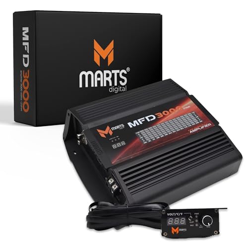 Image of Marts Digital 3000W Class D Full-Range Mono Amplifier MFD3000, 2-Ohm Stable | Compact Car Audio Amp for Subs & Speakers, Clean Power, Bass Boost, Variable LPF /HPF