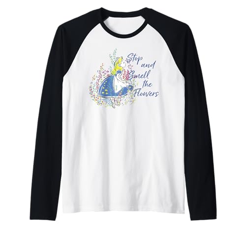 T-shirt baseball Disney Alice manches contrastées en coton mélangé