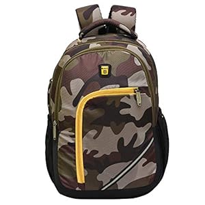 Blowzy Bags Polyester Waterproof College School Bag with Laptop Compartment (Black, Military)