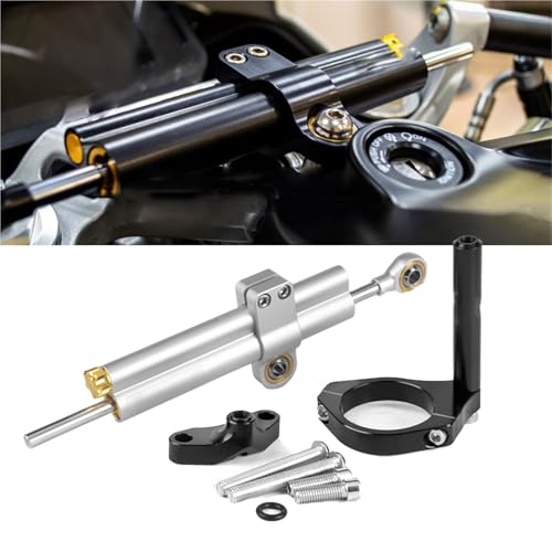 Support direction moto Aprilia RS457 argent stabilisateur contre guidonnage