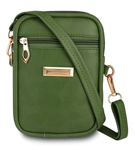 Classy Women Mobile Sling Pouch for Girls/Women Small Cross-Body Phone Bag Stylish PU Leather Mobile Cell Phone Holder Bag Mini Shoulder Bags (Green) (B0C462DD9V) Amazon Price History, Amazon Price Tracker