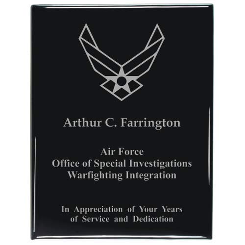 Personalized Wood Plaque Award, 9X12, Black Gloss Finish