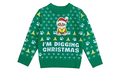 Suéter infantil de Natal I'm Digging Patrulha Canina de Rubble fofo e feio, Multicor, 2T