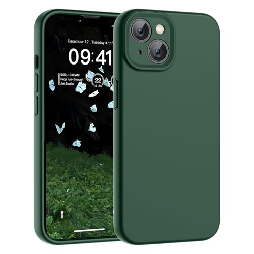 SUPFINE Designed for iPhone 15 Case,Premium Liquid Silicone with [Soft Anti-Scratch Microfiber Lining][Upgraded Camera Protection] Slim Shockproof Phone Case for Men Women Girls,Acacia Green