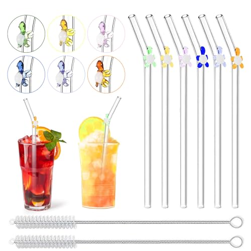 NiHome 6 cannucce in vetro multicolore, lunghe 22,9 cm, extra
