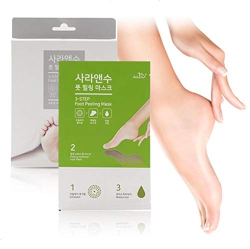 Sala&Su All In One 3 Steps Exfoliating Foot Peel Mask, Peeling Away Rough Dead Skin & Calluses in 7 days, Repairing Baby Soft & Smooth Feet Treatment