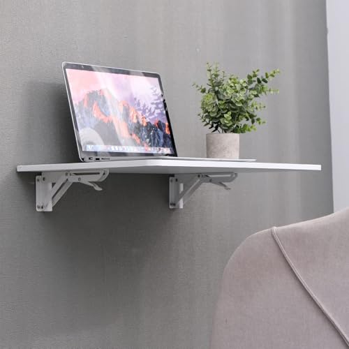 Table pliante sur le mur pour studio - Bureau mural compact à rabat 120 x 40 C - 5