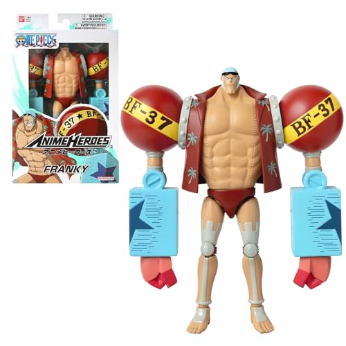 BANDAI – Anime Heroes One Piece – Franky – Figurine Manga 17 cm – Figurine Franky articulée – Licence Officielle One Piece – Collection – Jouet Enfant 4 Ans et + – 36938