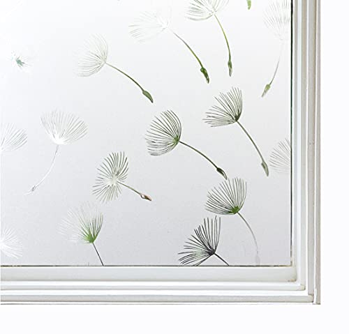 Image of CottonColors Window Film, Blindfold Sheet, Window Glass Film, Stained Glass, Repositionable, UV Protection, 35.4 x 78.7 inches (90 x 200 cm), No Glue DIY 055 Dandelion