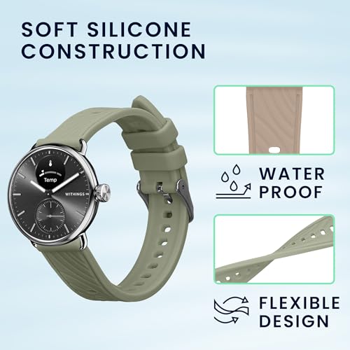 kwmobile 2X Sportarmband kompatibel mit Withings Scanwatch Light 37mm / Withings Scanwatch 2 38mm Armband - Fitnesstracker Band Set aus TPU Silikon