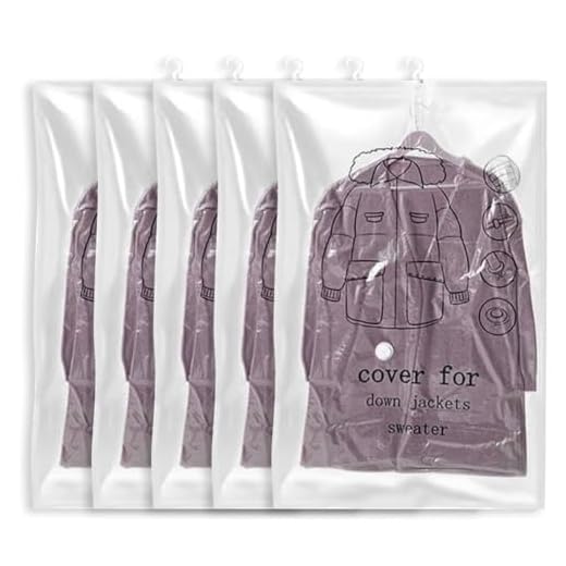 Frogetu 5 Confezioni Sacchetti Sottovuoto per Vestiti, 110x70 cm, Riutilizzabili, Trasparenti, con Gancio da Appendere, in Nylon Polietilene (PE), Ideali per Organizer Armadio e Viaggi
