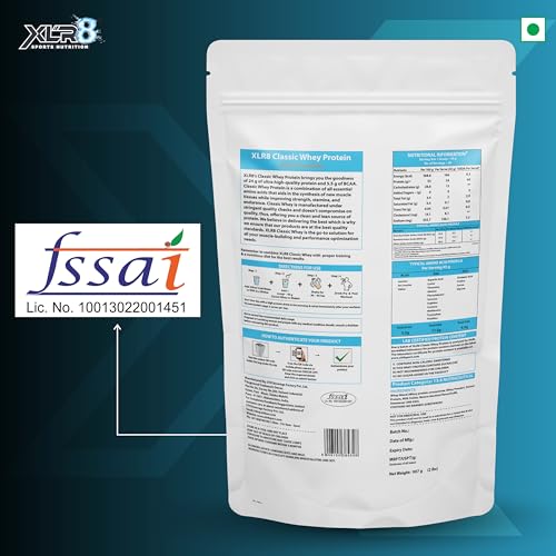 Image of XLR8 Classic Whey Protein Powder, 24 g Protein, 5.5 BCAA, No Maltodextrin (Kulfi, 907 g)