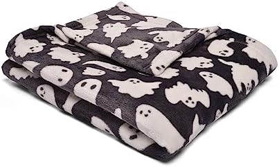 Kuscheldecke Halloween 220x240 Cm – Flanell-Fleece Mit Burg, Kürbis & Fledermaus Motiv, Weich & Warm