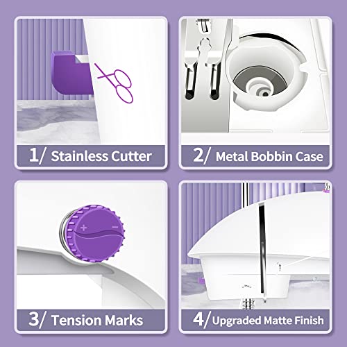 Kpcb Mini Sewing Machines 2.0 With Backstitch, Upgraded Sewing Machine For Beginners Or Kids With Led Strip & Adjustable Stitches #TOP3