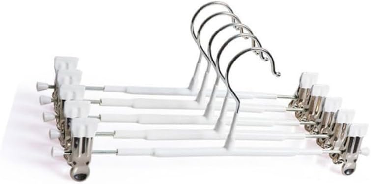 VICASKY 5Pcs Non Slip Pants and Skirt Hangers with Clips Space Saving Clothing Rack for Homes and Clothing Stores White Design for All Garments