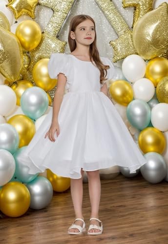 Toddler Flower Girl Dresses for Wedding Tulle Puff Sleeve Prom Ball Gown for Girls Short Formal Party Dress2