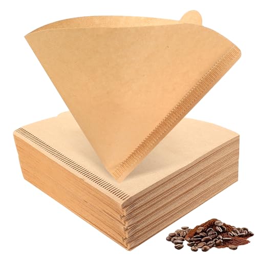 200 PzFiltri Caffe Americano Misura 2, Carta da Filtri per Caffè a Cono, Caffè Filtro in Carta, Filtri Macchina Caffès Americano per Macchine da Caffettiera Tazza(marrone, 2-4 Tazze)