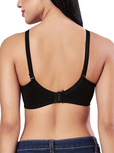 Image of Women's Seamless Padded Non Wired Cotton Stretch Everyday Bra| Detachable Straps | Transparent Straps Included