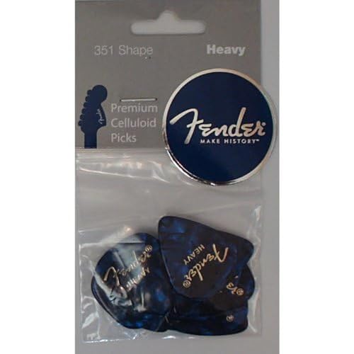 Image of Fender Premium Celluloid Guitar Picks 351 Shape, Blue Moto, Heavy, 12-Pack
