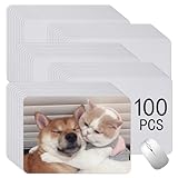 100 PCS White Mouse Pad for Heat Transfer, Bulk Mousepad for Heat Press Printing Crafts Custom...