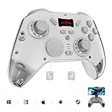 hosowe Wireless Mobile Gaming Controller Compatible for PC/Switch/Android/iOS, Interactive Screen PC Controller with Programmable, Hall Effect Joysticks&Triggers, Vibration, Motion Control (White)