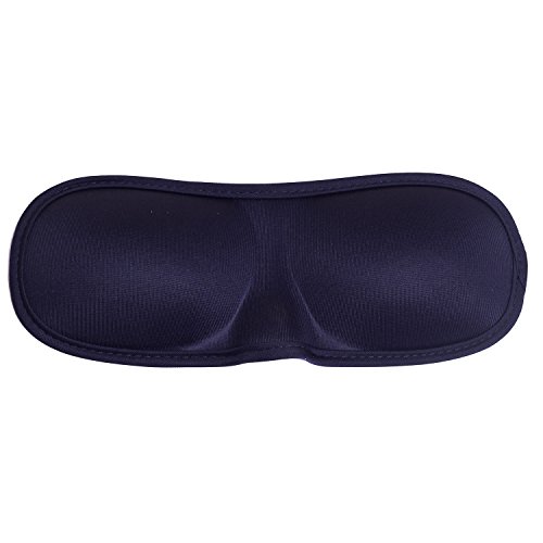 Image of HIVER Polycotton 3D Sleep Mask For Privacy-Never Broken- (Any Machine Washable) Eye Mask For Sleeping Locking Light 100%- Blindfold Airplane Mask- Night Blinder Eyeshade For Men Women (Blue)