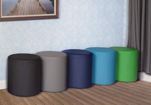 Logan Round Ottoman- Black by Regency - Image 5