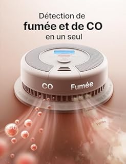 X-Sense Détecteur de Fumée et de Monoxyde de Carbone Autonome de 10 Ans, Détecteur de Fumée et de CO avec Bouton de Test, Vérification Automatique, Selon EN14604 et EN50291, SC07