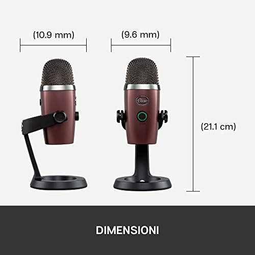 Blue Microphones Yeti Professional Multi-Pattern USB Mic for Recording and Streaming Microfono USB a Condensatore Professionale Blue Yeti Nano con Pattern di Pickup Multipli, Streaming PC/Mac, Rosso - Microfono streaming - Immagine 10