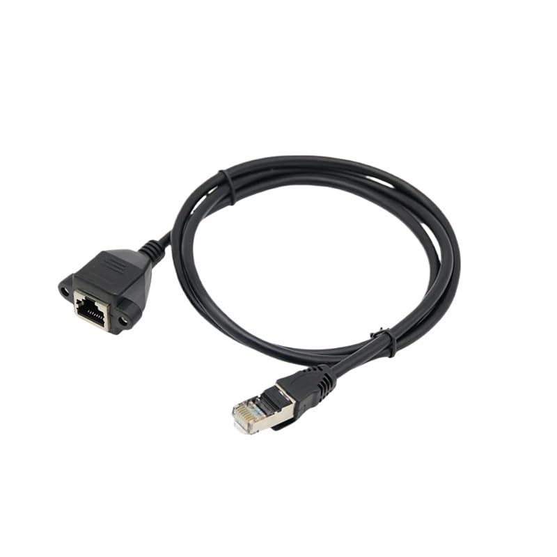 8P8C FTP STP UTP RJ45 Cable Male to Female 1000M Speed Cat5 Cat6e Screw Panel Mount Ethernet LAN Network Extension Cable(0.5m)