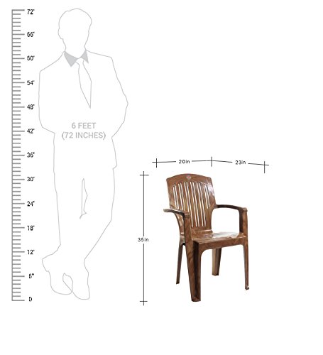 Image of CELLO Comrade Chair Set Pack of 2 - Sandalwood Brown | Strong and Durable | Easy to Clean | Chair for Living Room, Bed Room, Kitchen, Office Room, Outdoor | 3 Years Warranty
