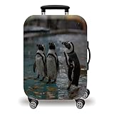 LNXSESN Funda Maleta Cabina Negro Animal Blanca Funda para Maletas de Viaje Elástico Fundas Maletas de Viaje Lavable Protector de Equipaje con Cremallera Fundas para Maleta para 26-28 Pulgadas