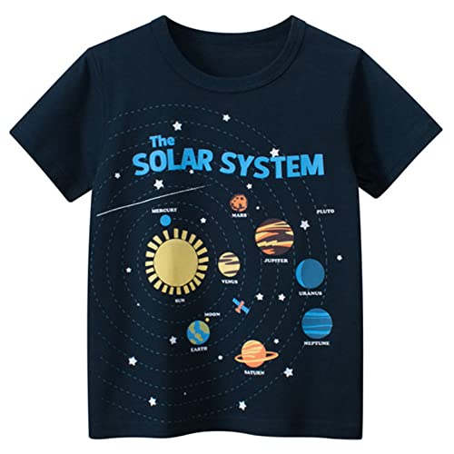 Boys T Shirt Planet Graphic Tees Kids Toddler Short Sleeve Cotton Crewneck T-Shirt Casual Tops Cute Summer Clothes
