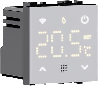 Elektronova TUYA WLAN-Thermostat, programmierbares Modul, 2P, 240 V, Touch-Display mit Hintergrundbeleuchtung, weiß, kompatibel mit Halterungen Bticino Matix