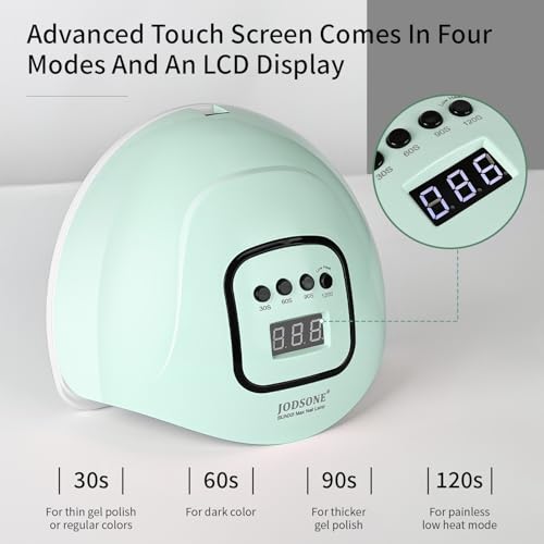Image of JODSONE U V LED Nail Lamp Gel Polish Dryer Light Green with Smart Auto Sensor 4 Timing Modes Fast Curing