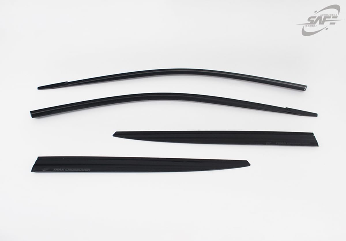 Safe Smoke Window Visor Sun Rain Vent Guard 4 Pcs Set Out Channel Visor Compatible with Chevrolet (Chevy) (Trax 2024~ Smoke)