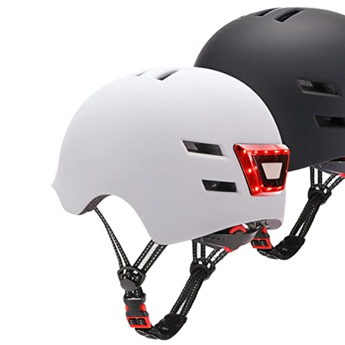 Casco YOUIN con LED Frontal Y Trasero Color Blanco Cover