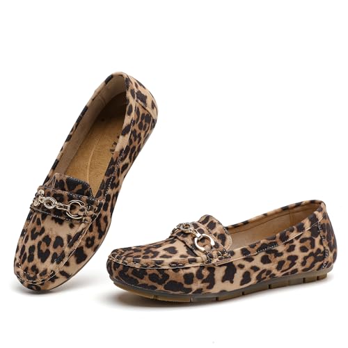 Image of Women's Business Loafers Work Casual Flats Shoes Lightweight Penny PU Leather Slip On Walking Shoes