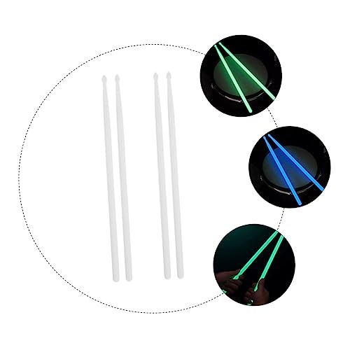 4Pcs Baquetas Luminosas para Batería con Agarre Cómodo Blanco miniatura 2