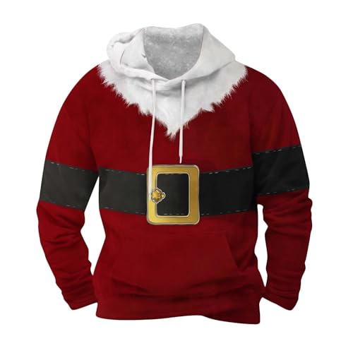 Weihnachtspullover Herren Hoodie,Langarm Pullover Reindeer...