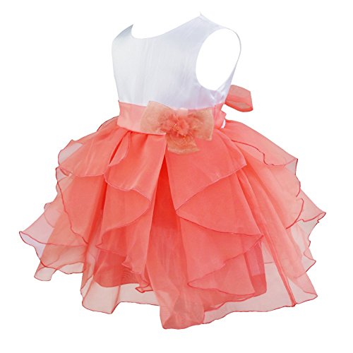 Chictry Infant Baby Girls Princess Christening Organza Dress Birthday Wedding Pageant Party Gowns Watermelon Red 3T #TOP1
