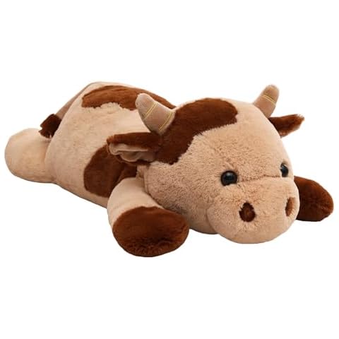 YESGIRL 25.6 inch 5 lbs Cow Weighted Stuffed Animals, Large Weighted Plush Animal, Cute Plush Toy Pillow, Soft Kawaii Plushie Gifts for Adults, Kids, Boys and Girls Cover
