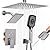Shower Faucet Set Rainfall Shower System Push Button Diverter Shower Faucet with 4 in 1 Handheld, Ceiling Mount 12 Inch Shower Head and 6 Inch Wall Mount Shower Head