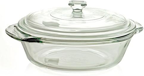 Anchor Hocking Fire-King Casserole Baking Dish with Lid, Glass, 2...