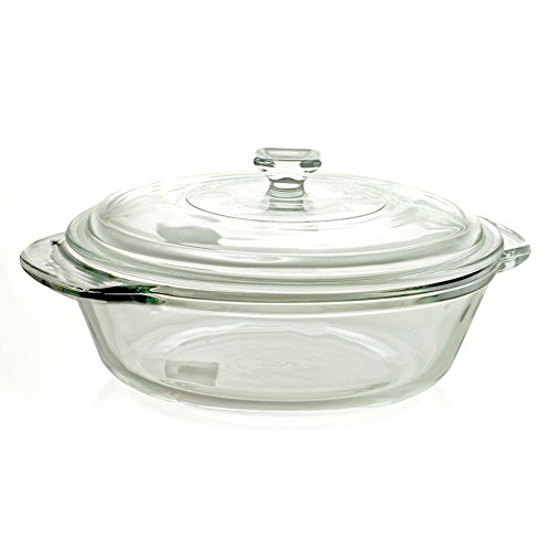 Anchor Hocking Fire-King Casserole Baking Dish With Lid, Glass, 2-Quart