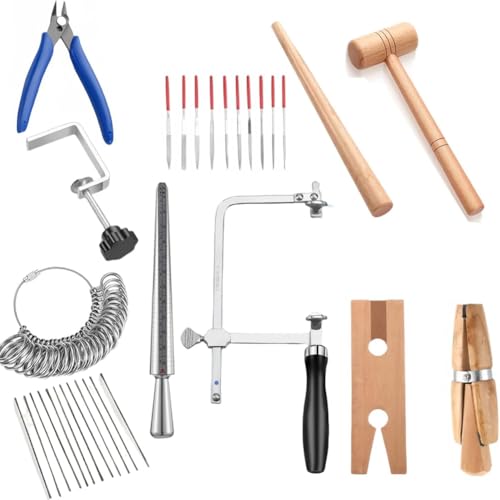 Ensemble d'outils de fabrication de bijoux avec mandrins et marteau
